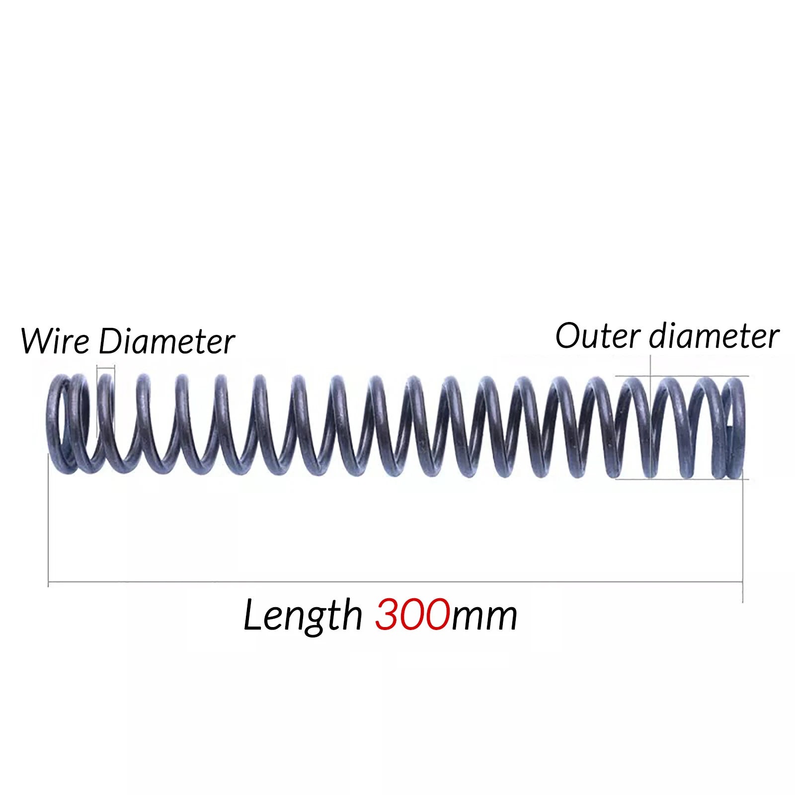 Compression Spring 9-28mm Diameter & 15-100mm Length Pressure Big 1.5mm Wire Dia