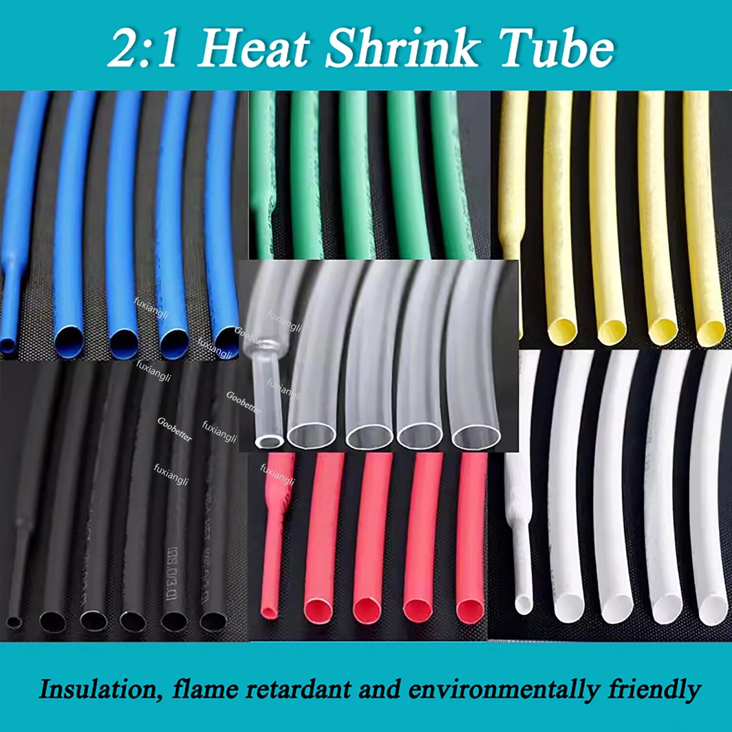 2:1 Heat Shrink Tubing – Wire & Cable Insulation Sleeve, Dia. 0.6mm–80mm, 600V/1KV