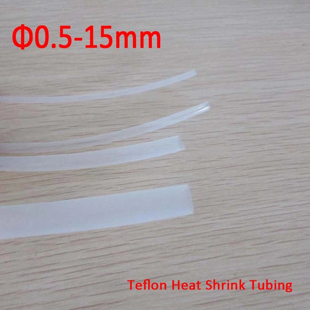 Transparent PTFE Heat Shrink Tubing — 0.5mm to 15mm, 1.7:1 Shrink Ratio