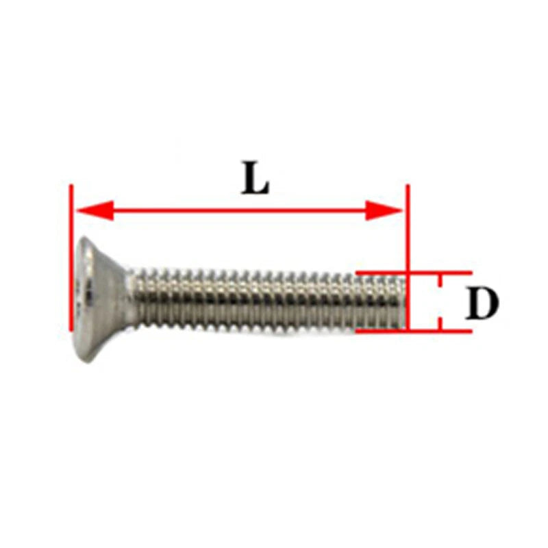 M1.6–M4 Phillips Wafer Flat Head Machine Screws – 304 Stainless Steel, Fully Threaded (3–70mm)