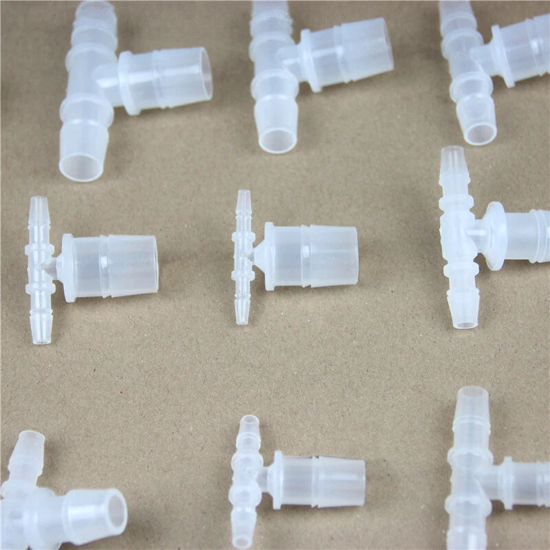 Plastic Hose T-Piece Reducer Connector — Vacuum Tee Joiner for Air & Water Lines
