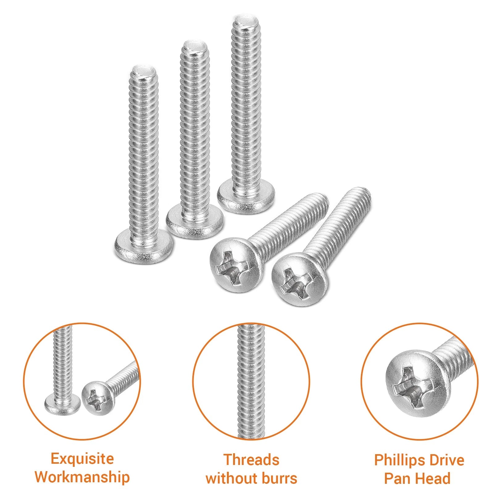 M2 M2.5 M3 M3.5 M4 Pozi Pan Head Machine Screws – Pozidriv A2-70 Stainless Steel DIN 7985 (UK Made)
