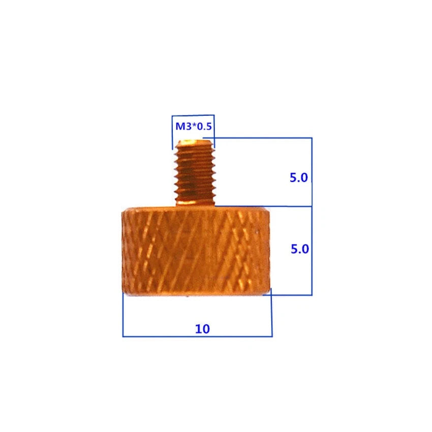 M3×5mm Anodised Aluminium Knurled Thumb Screws — Flat Head Hand-Grip Bolts, 10 Colors