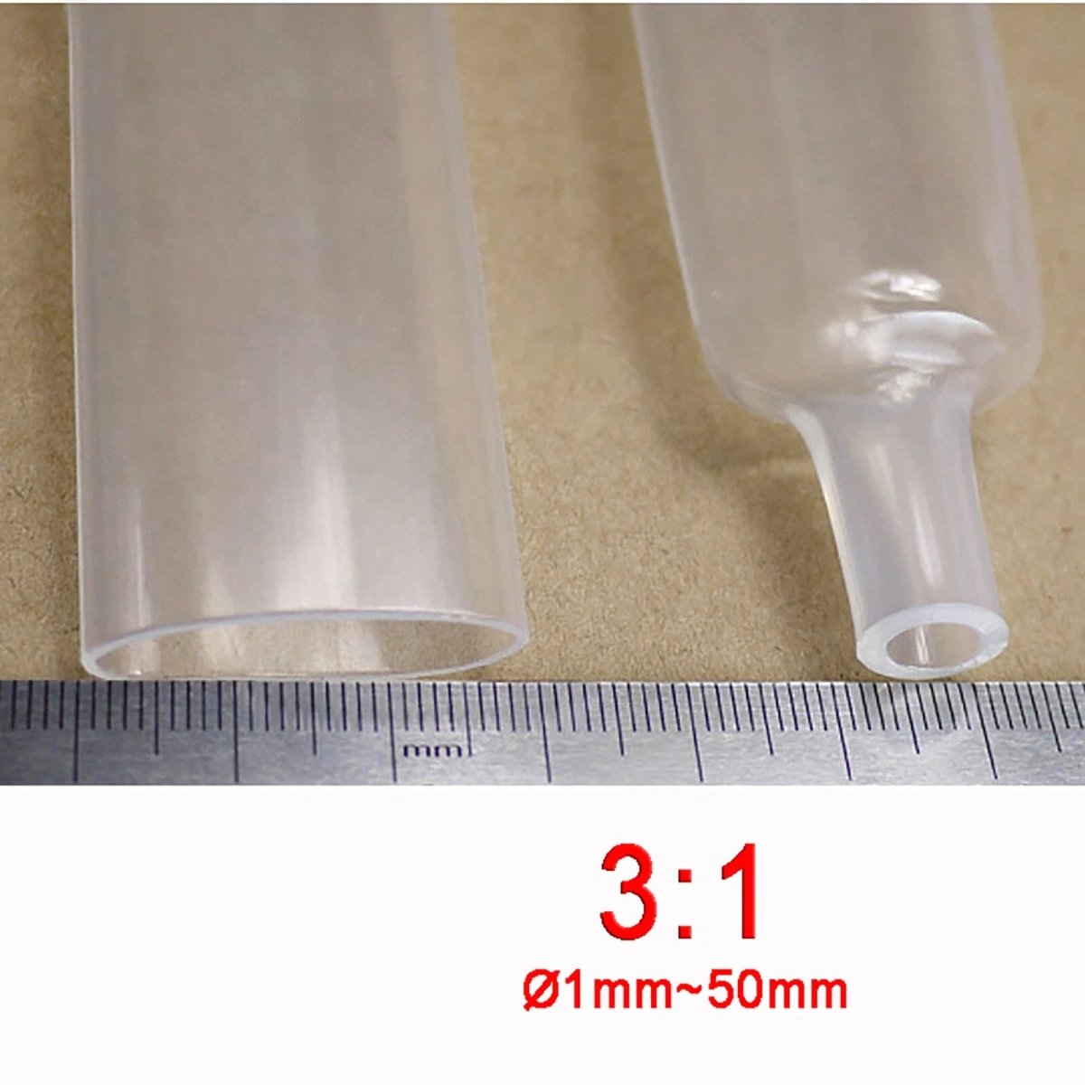 3:1 Adhesive Glue - Lined Heat Shrink Tubing – Transparent, Waterproof, 1.6mm–50mm - HomeDIYer