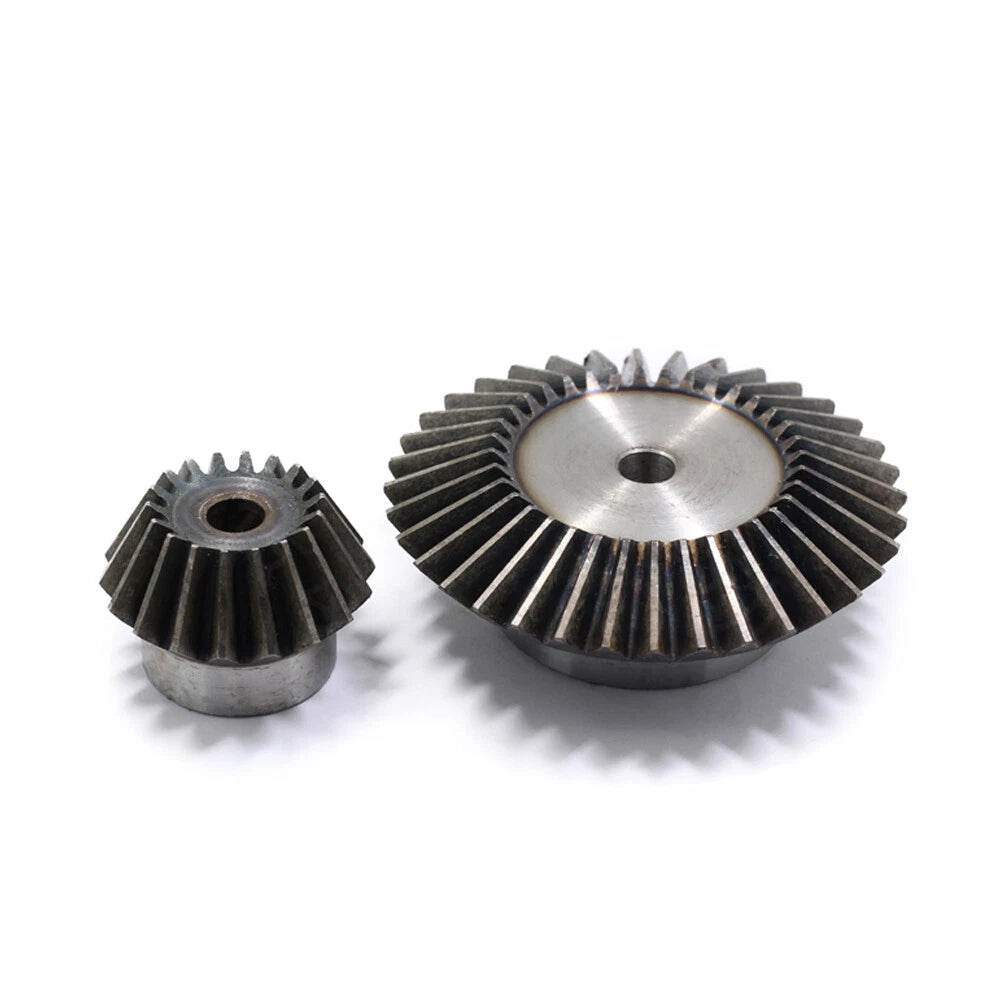1 Pair 1.5 Modulus Bevel Gears Combination 1:2 Pairing 90° 15T to 40T C45 Steel