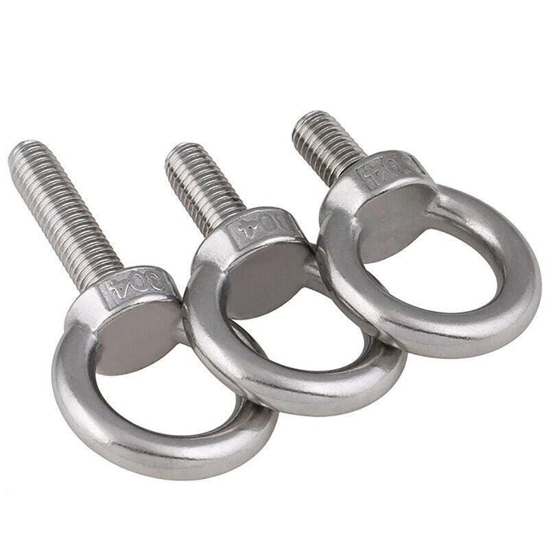 304 Stainless Steel Lifting Eye Bolts Metric M8 M10 M12 — Ring Head Screws - HomeDIYer
