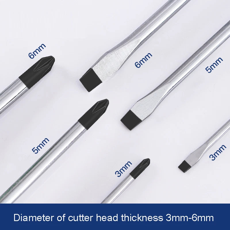 Magnetic Screwdriver Set with Extension Rod — Cross & Flat Tip, 3/5/6mm, 12–30 Pcs