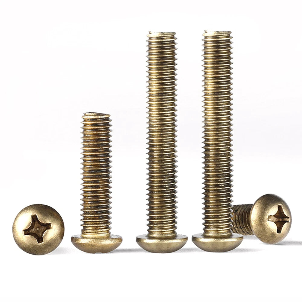 Solid Brass Pan Head Phillips Machine Screws — M2 M2.5 M3 M4 M5 M6 | All Sizes