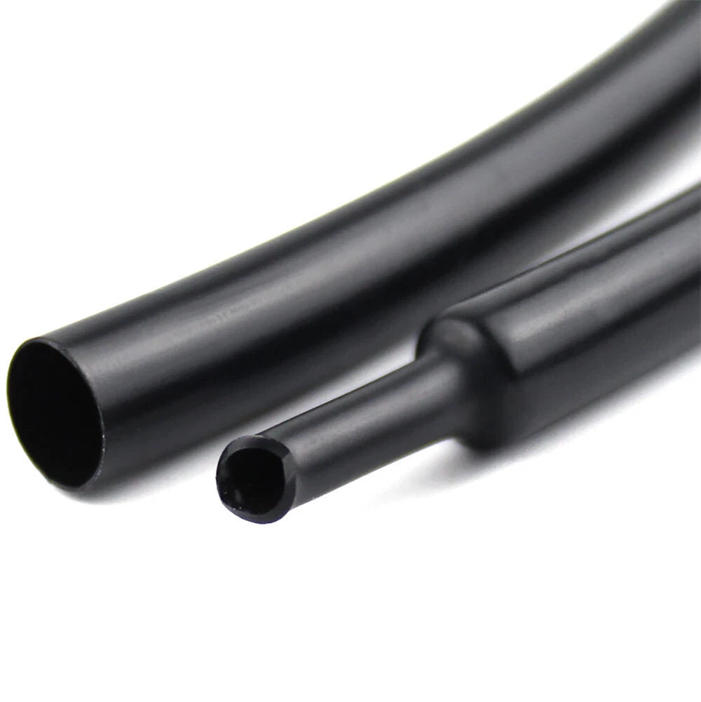 Heat Shrink Tubing 2:1 Gloss Black — Flexible Soft Wire Insulation Sleeve