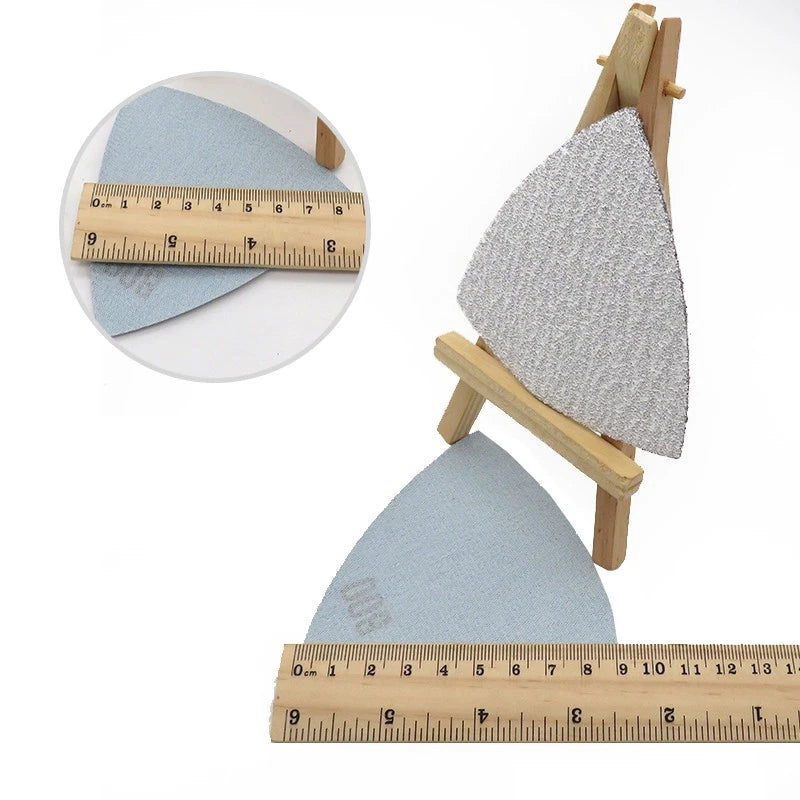 90mm Dry White Triangle Sanding Discs Pads Hook & Loop Sandpaper Grit 60 - 1000