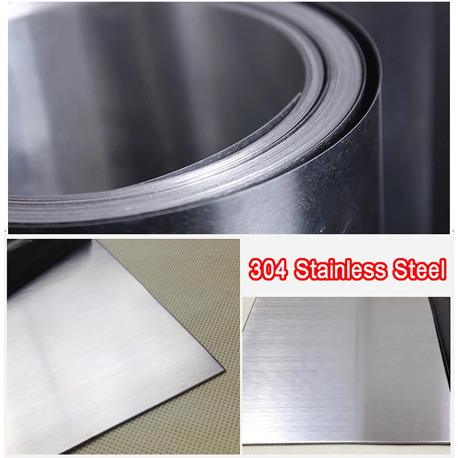 304 Stainless Steel Sheet Metal Plate | 0.05mm–3mm Thick | Cut-to-Size Panels