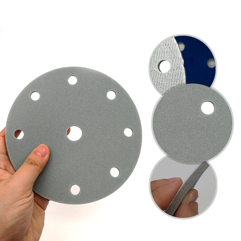 6 Inch（150mm）Hook & Loop Sponge Sandpaper 9 Hole Sanding Discs 300 - 3000 Grit