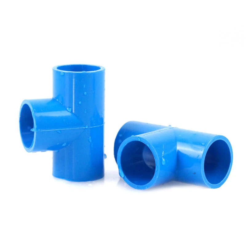 PVC Pipe Fittings Tee Connector Adapter Coupling Solvent Weld 20mm - 110mm Blue