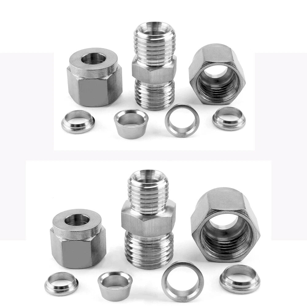 Stainless Steel Compression Fittings — Straight & Reducing Connectors, Φ3mm–Φ25mm