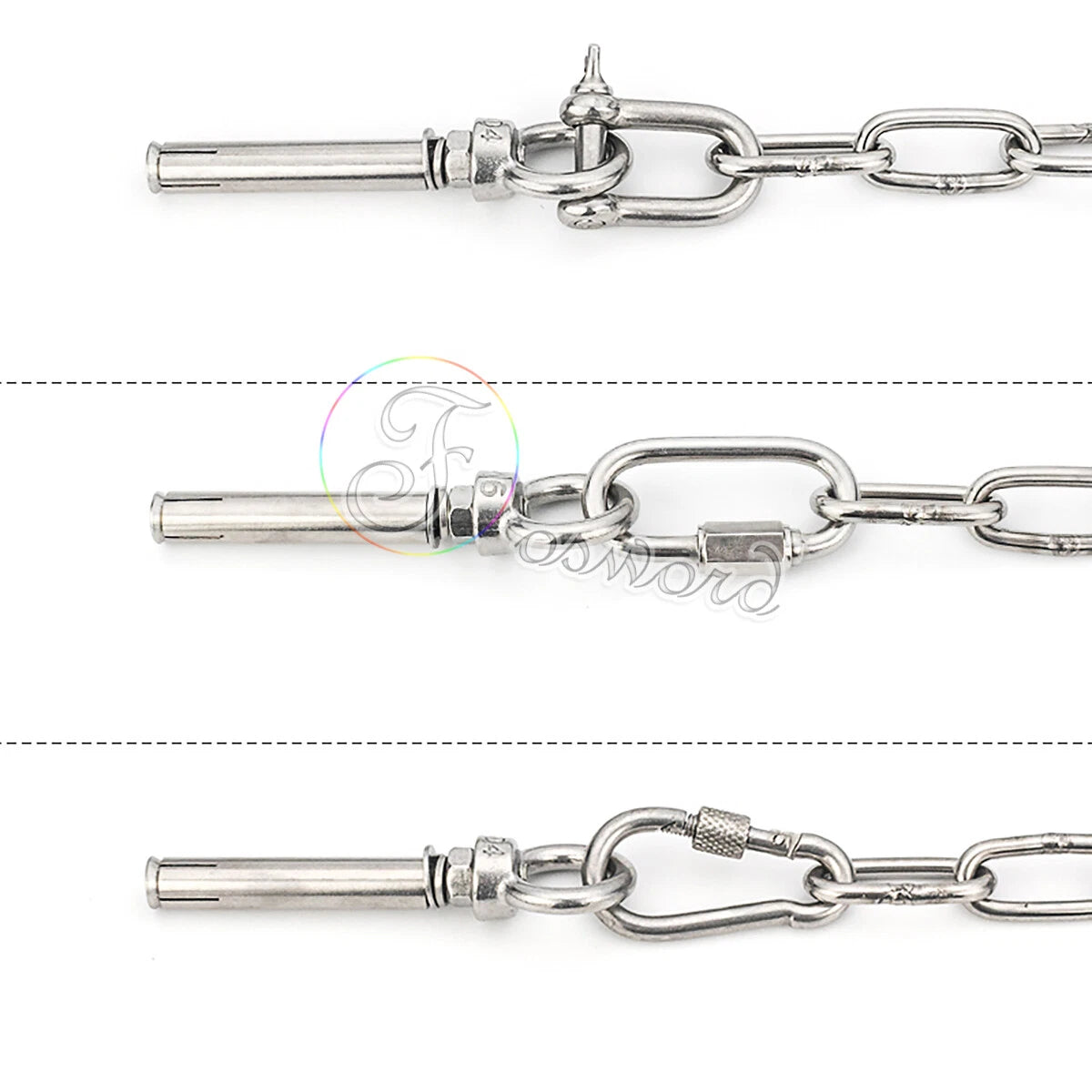 M8 M10 Closed Hook Eye Bolt Shield Anchor — 304 Stainless Steel Expansion Bolt