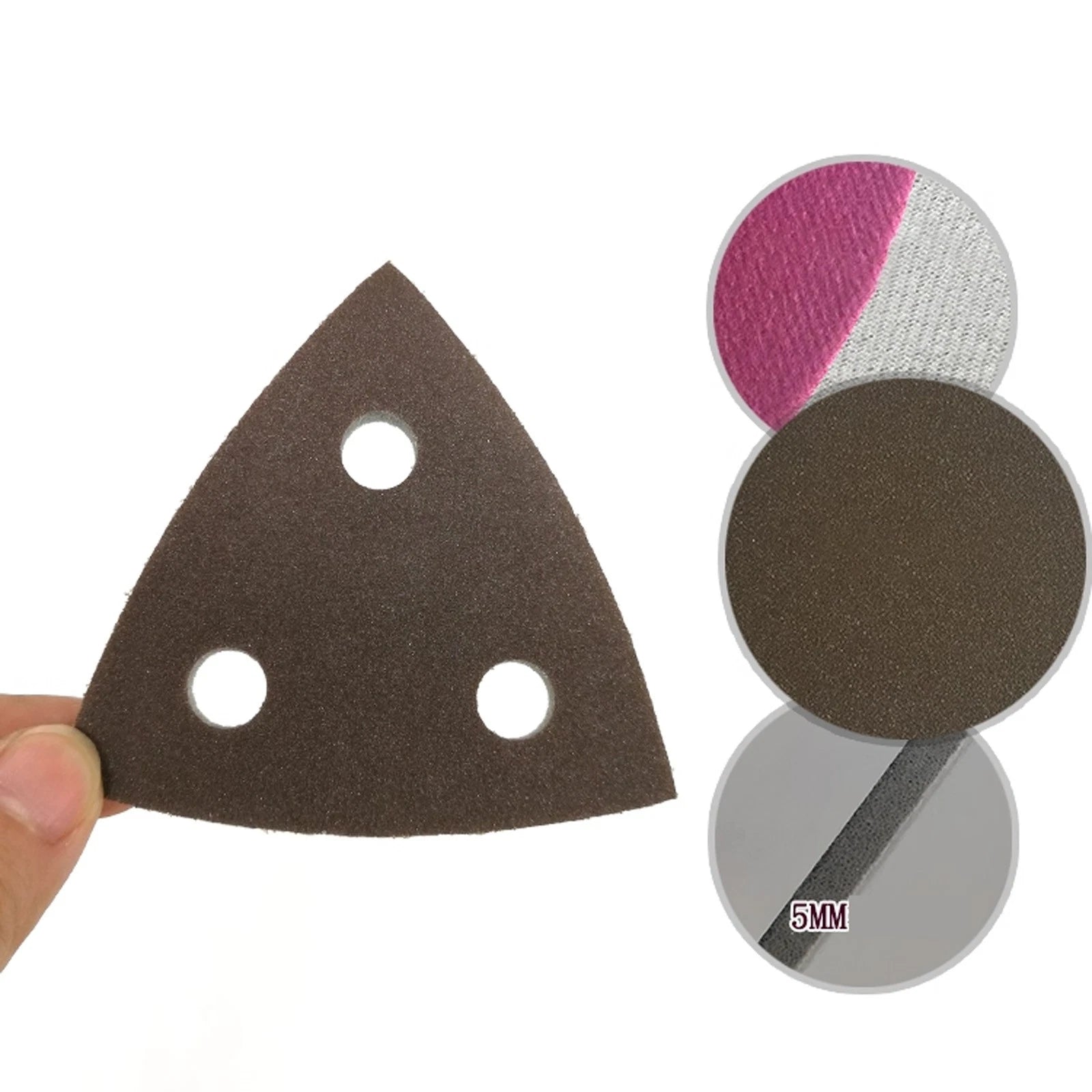 Mouse Sanding Sheets Mouse Palm Sander Sandpaper 3 Hole Triangle Sandpaper 80mm
