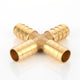Brass Cross 4-Way Hose Barbed Fitting | Air Water Oil Gas | 6mm 8mm 10mm 12mm