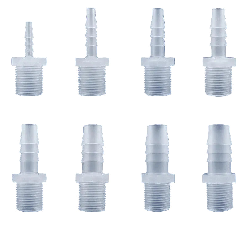 Plastic Barbed Hose Fitting with Male Thread — Straight Connector for Air, Fuel & Water