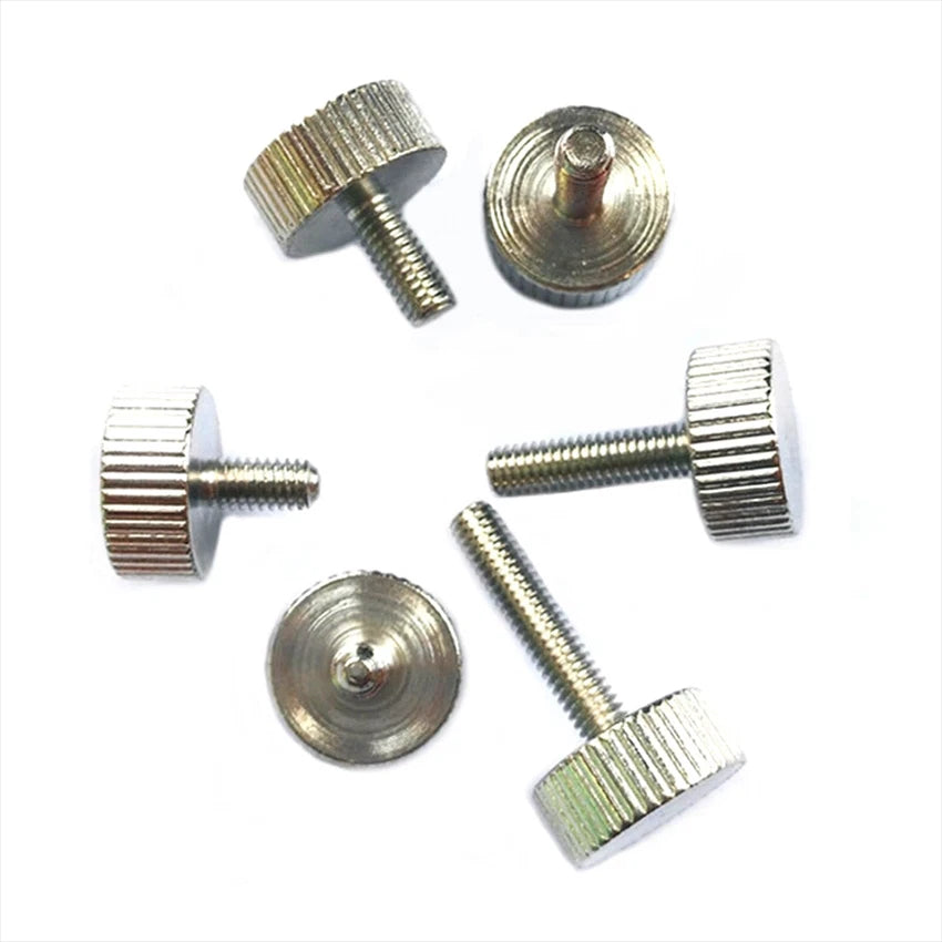 M3 M4x6mm-20mm Ni-Plated Carbon Steel Knurled Thumb Screws Hand Grip Knob Bolts