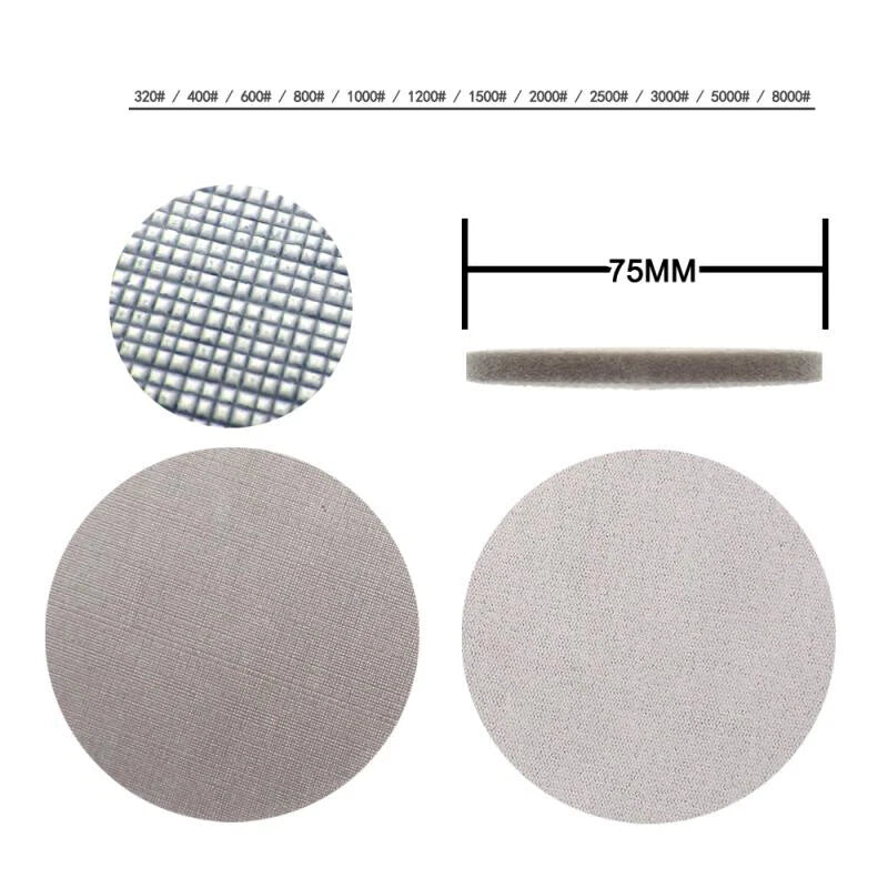 50mm 75mm Hook&Loop Foam Sanding Pads Discs Wet Dry Sponge Sandpaper All Grit