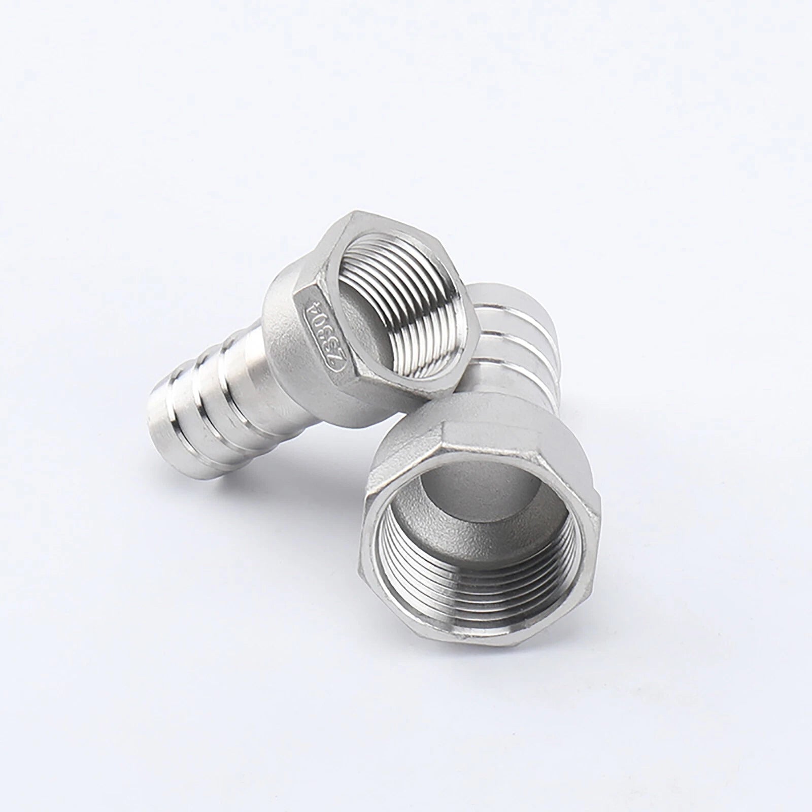 Stainless Steel Female BSP Hose Tail Barbed Connector — 1/2" to 2" Pipe Thread