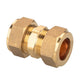 Brass Compression Double Ferrule Straight Connector for Copper Tube