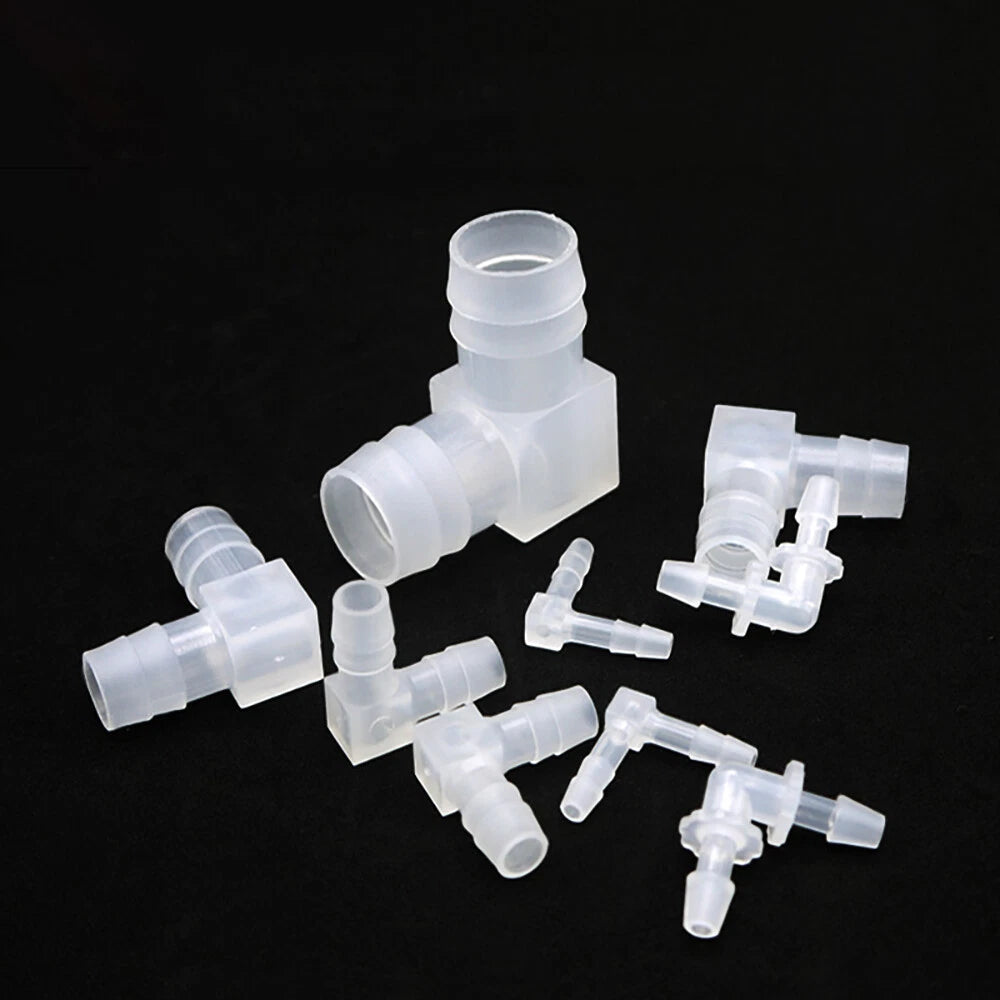 90° Elbow Barbed Hose Connector — Plastic Push-In Fitting for Air & Water Pipe 4mm–20mm