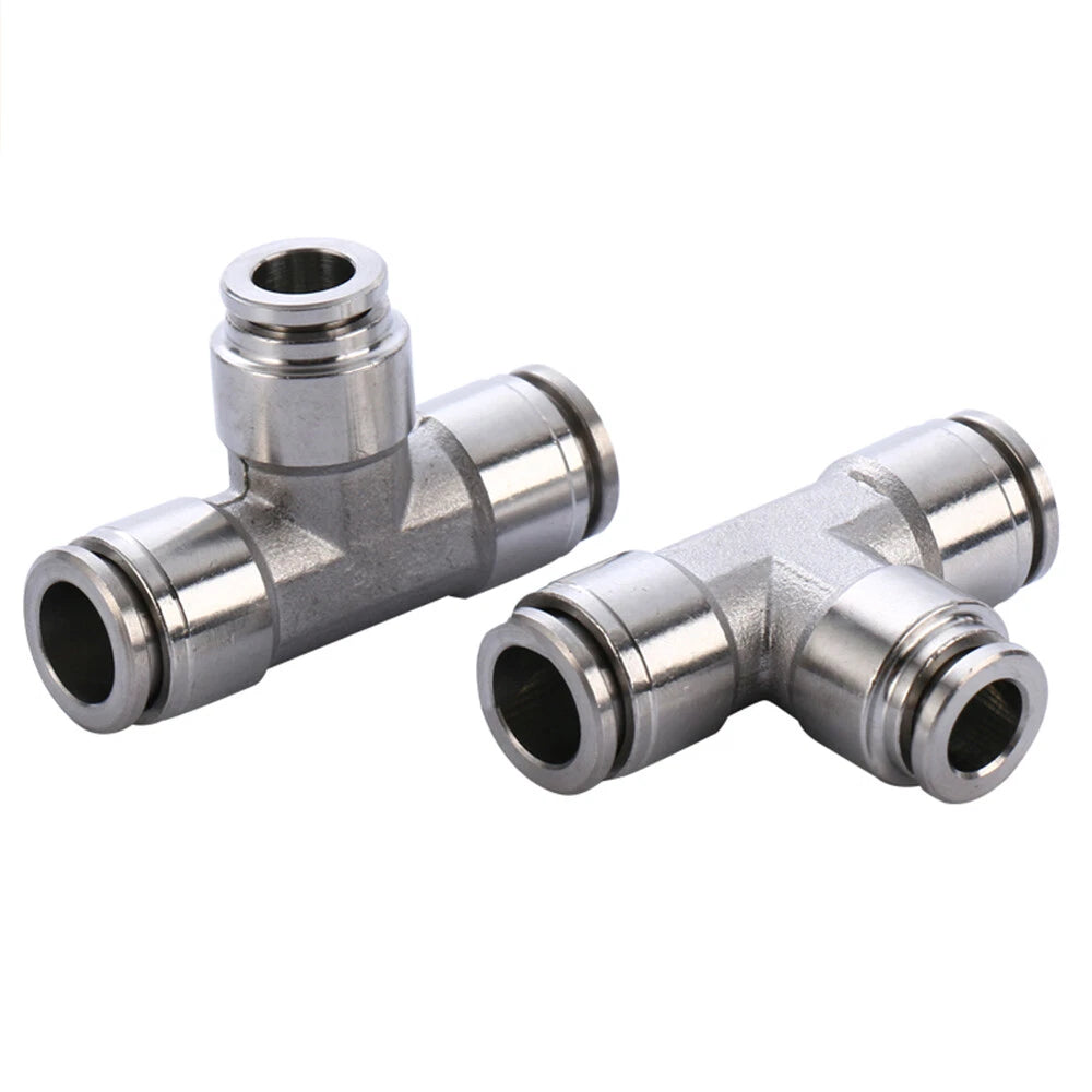 Stainless Steel Push-In Reducer Tee Fitting | Pneumatic Push Fit Connector