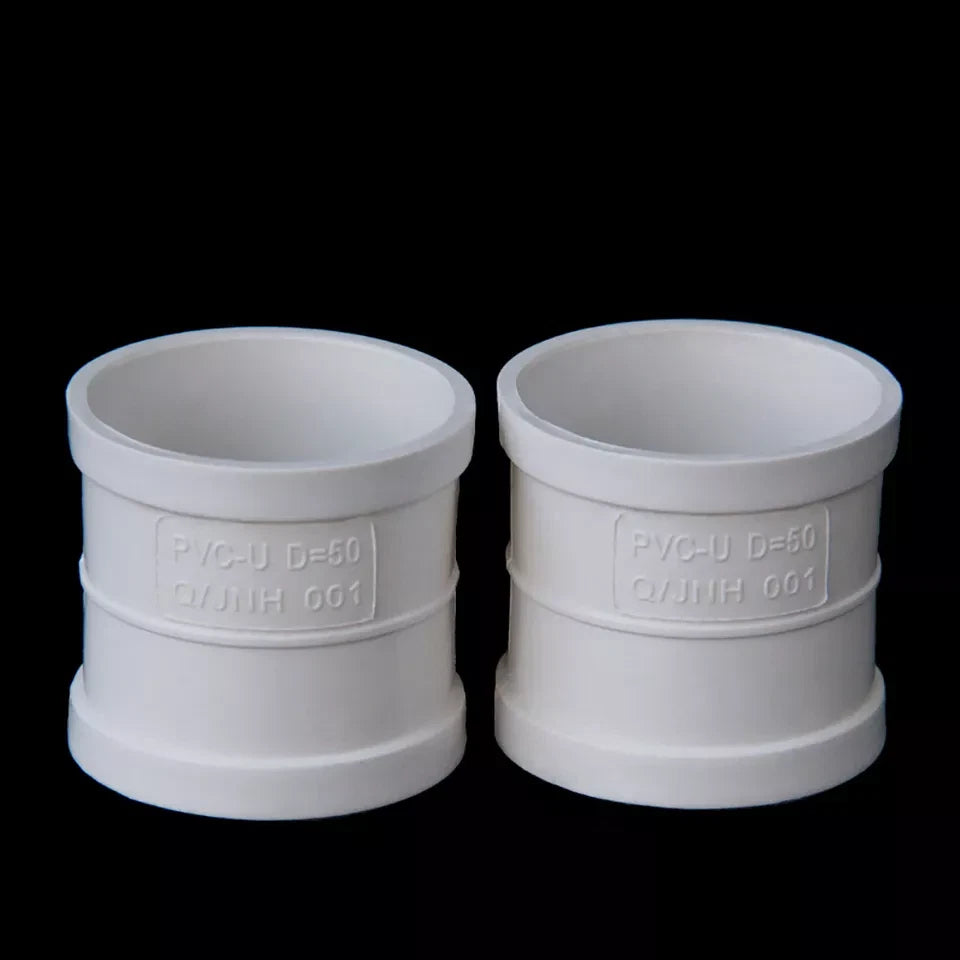 PVC Straight Coupling — Solvent Weld Drain Pipe Connector, White (50mm–200mm)