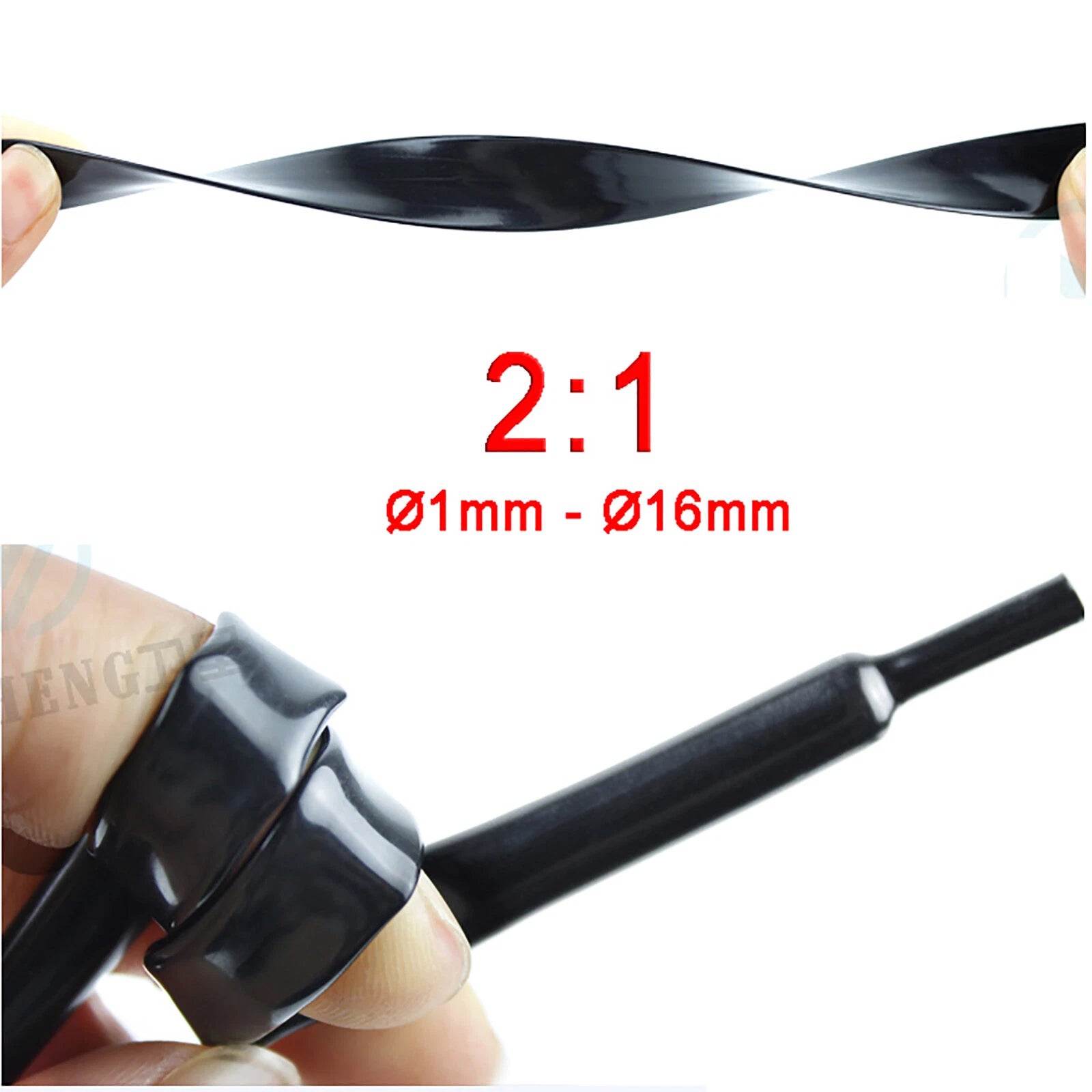 Black Heat Shrink Tubing 2:1 — Electrical Wire Sleeving for Audio, Headset & DIY Wiring