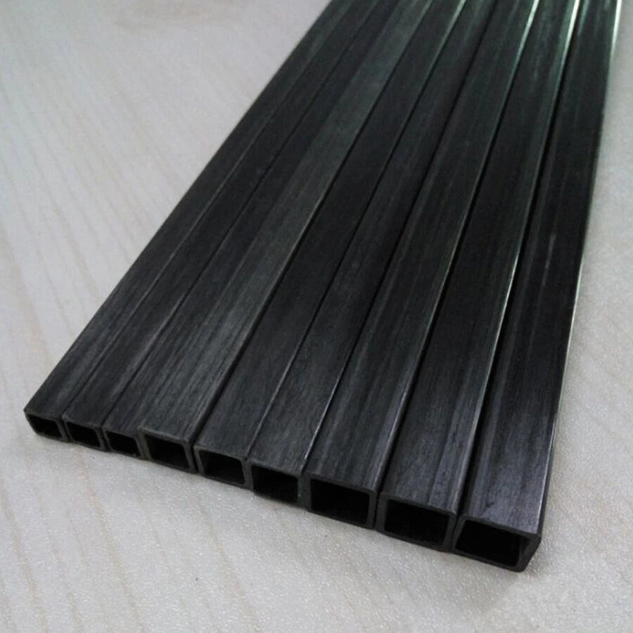 Black Carbon Fiber Square Tube 3mm–10mm OD | Hollow RC Model Pipe