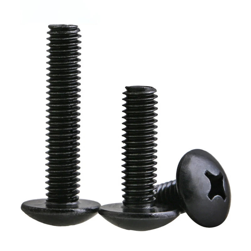 Big Pan Head Phillips Machine Screws – Carbon Steel, Nickel or Black Zinc, M2 to M6