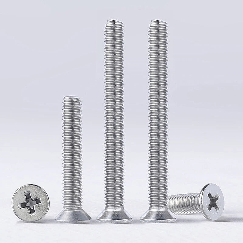 M2–M10 Phillips Flat Head Countersunk Machine Screws – 304 Stainless Steel, Metric