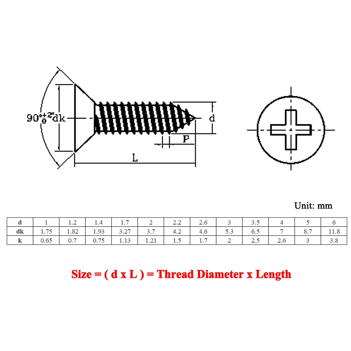 M3 M4 M5 Brass Countersunk Flat Self‑Tapping Screws – Phillips Drive