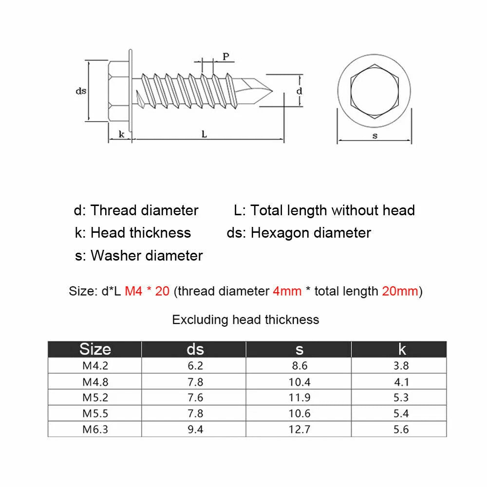 M5.2 Hex Head Self Drilling Screws – Zinc Plated Carbon Steel for Metal Roofing & Sheeting