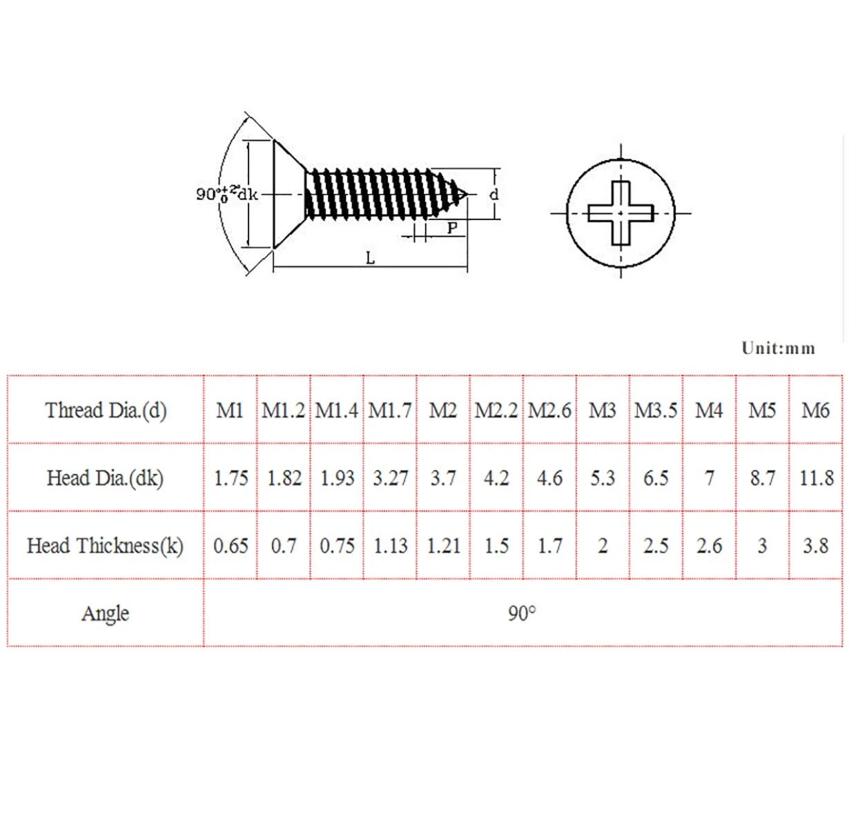 M2–M6 Pan Head Self Tapping Screws – A4 316 Stainless Steel
