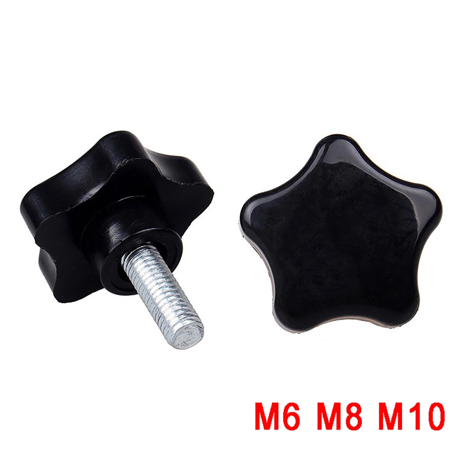 M6 M8 M10 Black Plastic Rosette Pentagram Star Thumb Screws Hand Grip Knob Bolts