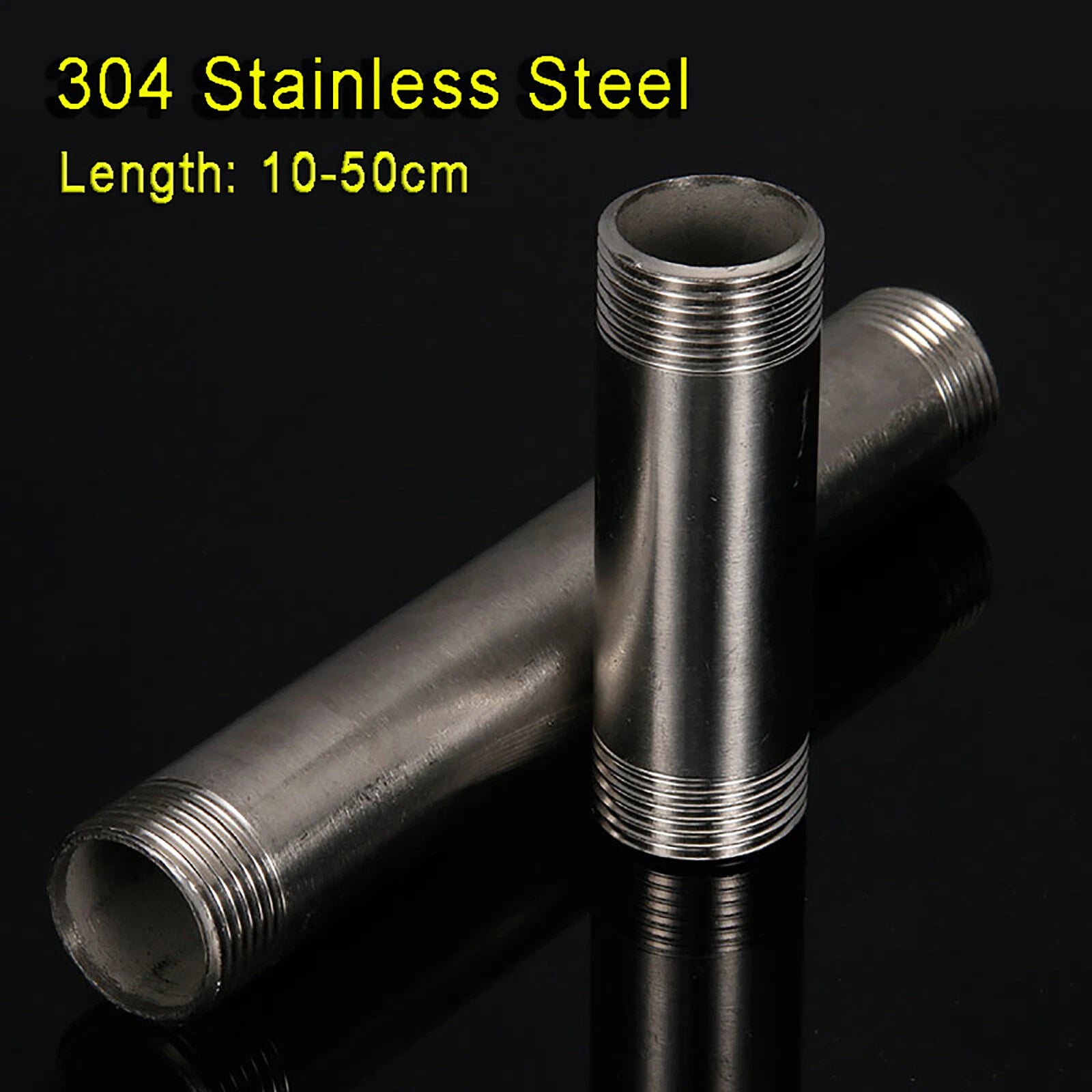 304 Stainless Steel Barrel Nipple BSP Male Pipe Fitting — 3/4" & 1" Thread
