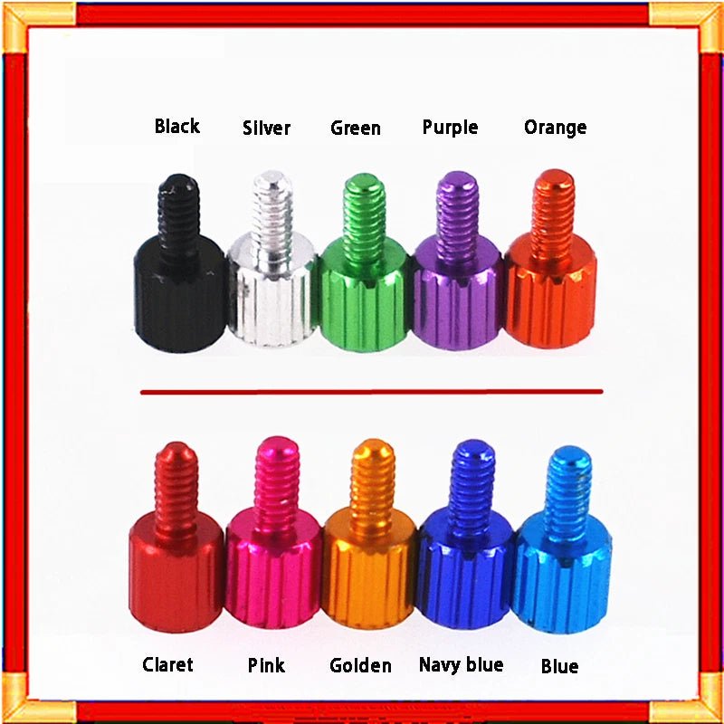 M2 Anodized Aluminum Knurled Thumb Screws – Flat Head Hand Grip Knob for PC Case & Modding (4–15mm Lengths) - HomeDIYer