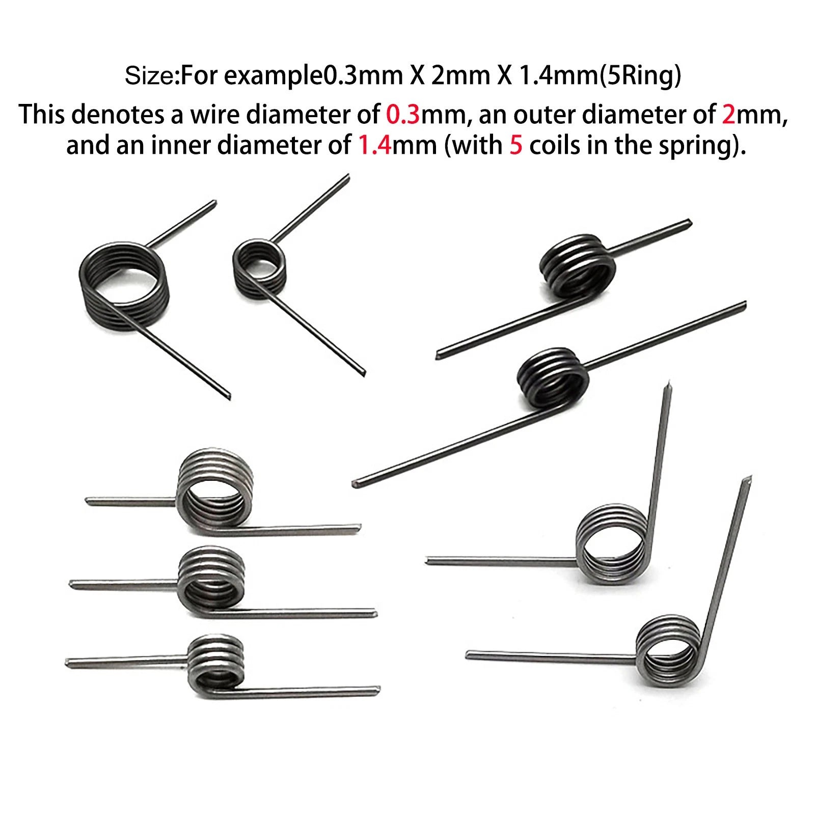 Small Torsion Springs Return Coil 90 180 Degree Spring Steel Wire Replacement