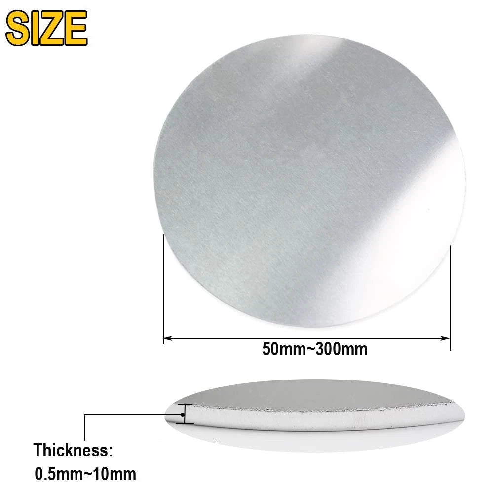1060 Round Aluminum Sheet Disc Plate Dia 50mm-300mm Thick 1-10mm DIY Craft Model