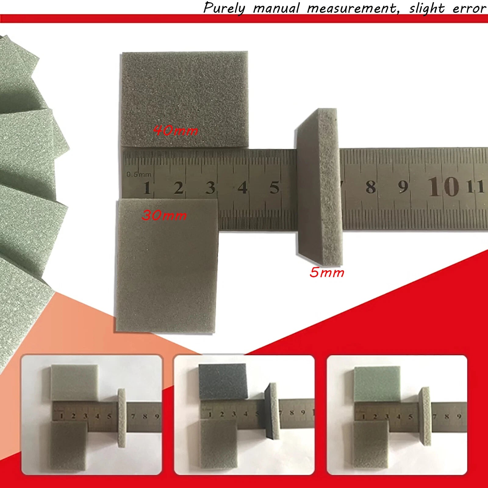 30x40mm Sanding Sponge Block Pads 300-3000 Grit Dry Wet Hand Foam Sandpaper Soft