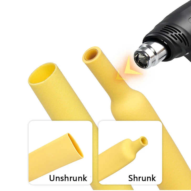 3:1 Yellow Adhesive Heat Shrink Tubing – Glue Lined Waterproof Sleeving