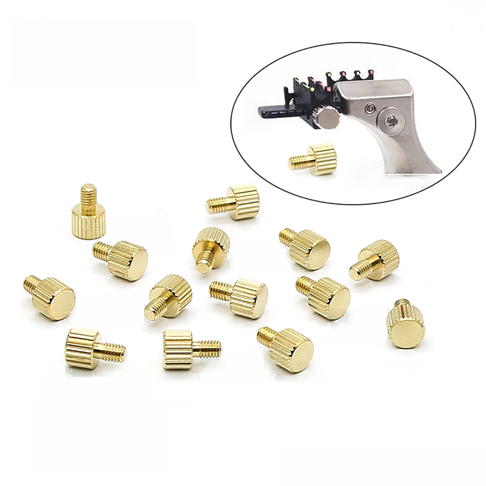 Brass Knurled Thumb Screws M3×4.5mm — Flat Head Hand-Tighten Bolts for Slingshot Sight & Grip Knobs