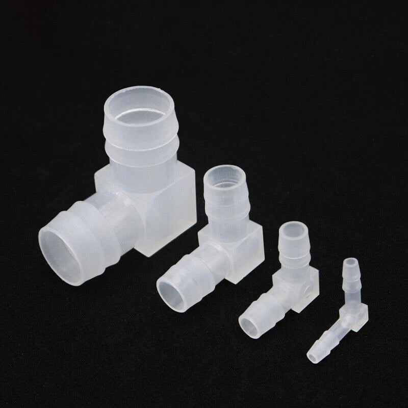 Plastic Barbed Hose Connector — Straight, L-Type & T-Type | Aquarium, Pond & Washer Tubing