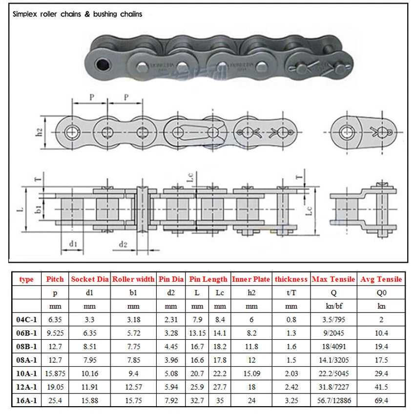 #25 #35 #40 #50 #60 #80 Roller Chain Connecting Link Full Buckle Stainless Steel