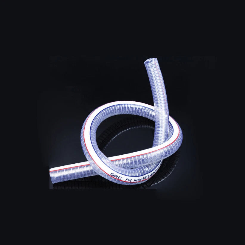 Wire Reinforced Clear Braided PVC Hose Pipe — Water Air Fuel | 10mm–38mm ID