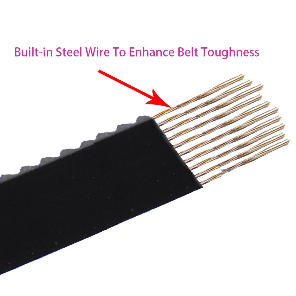 Open End PU Steel Wire Timing Belt 2GT 3M 5M 8M 14M S2M S3M S5M S8M S14M Black