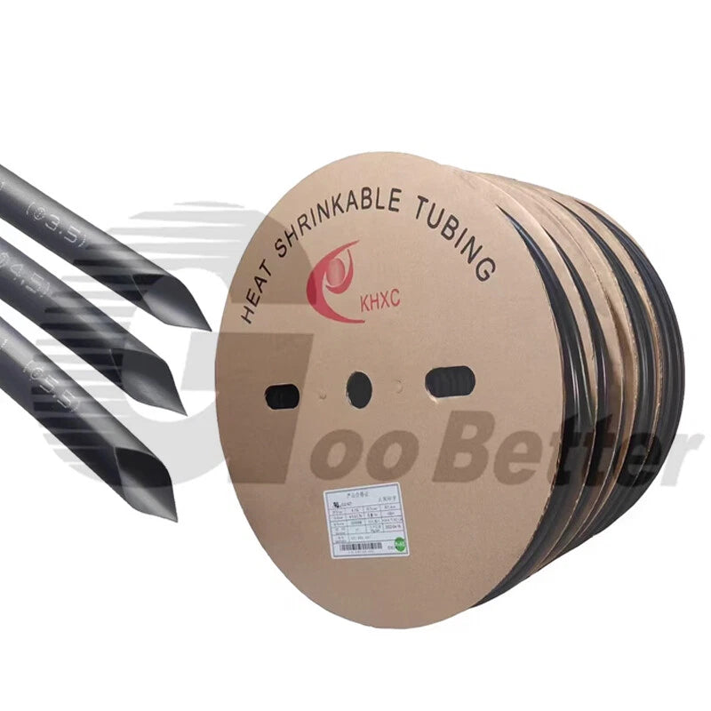 Black Heat Shrink Tubing 2:1 Ratio — Electrical Wire Insulation Sleeve