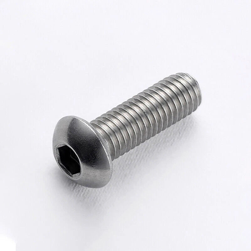 M6 M8 M10 Button Head Hex Drive Screws – 316 Stainless Steel Marine Grade Machine Bolts (Fully Threaded)